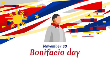 November 30, Happy Bonifacio Day vector illustration. Suitable for greeting card, poster and banner.