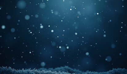 Obraz premium snow falls gently dark blue background intricate flake patterns