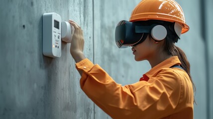 Fire alarm system concept. A demo image showcasing a fire alarm installation within a VR training platform, highlighting technological advancements in safety training.