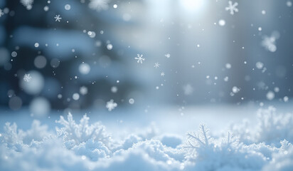 Fototapeta premium snowflakes fall christmas background frosty white winter scenery