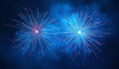 vibrant blue fireworks create beautiful abstract background perfect celebrations special events every year