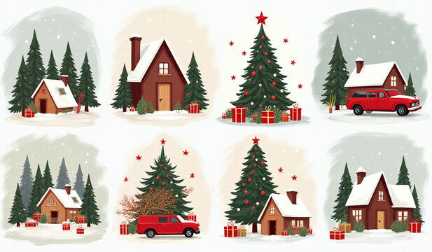 vector illustrations needed christmas cards invitations banners marketing materials online