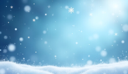 Fototapeta premium winter scene features icy blue background snowflakes frosty effects creating serene winter landscape