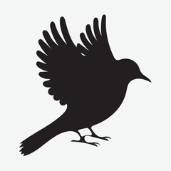 Finch bird silhouette vector illustration
