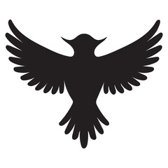 Flying bird branch silhouette illustration
