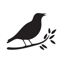 Hand drawn birds silhouette logo icon vector illustration on white background
