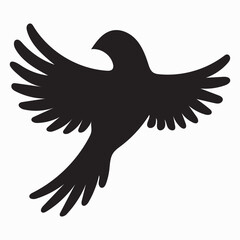 Hand drawn birds silhouette logo icon vector illustration on white background
