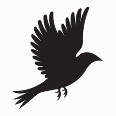 Flying bird silhouettes on white background. Vector illustration. isolated bird flying. tattoo design.
