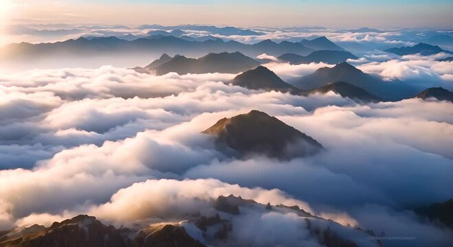 SEAMLESS LOOP video of Mountain clouds nature landscape timelapse 4K