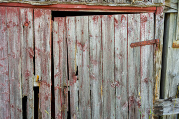 Old wooden port about to fall apart.