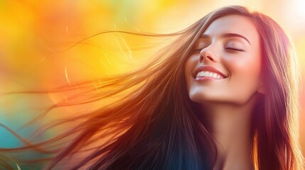 Fototapeta premium Woman Enjoying Skincare Routine with Natural Beauty and Radiance