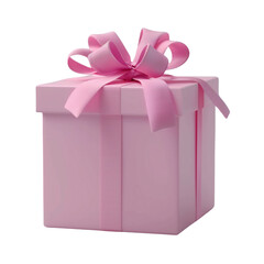 Obraz premium Pink Gift Box with Ribbon