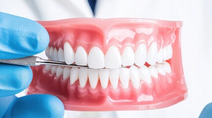 Obraz premium Dental healthcare equipment and tools for oral examination and treatment on white background