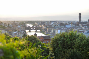 Obraz premium Magnificent panoramic view of Florence Italy with city river, Tuscany, Italy