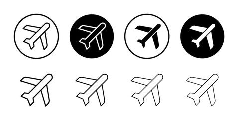 Airplane Icon Thin line illustration set