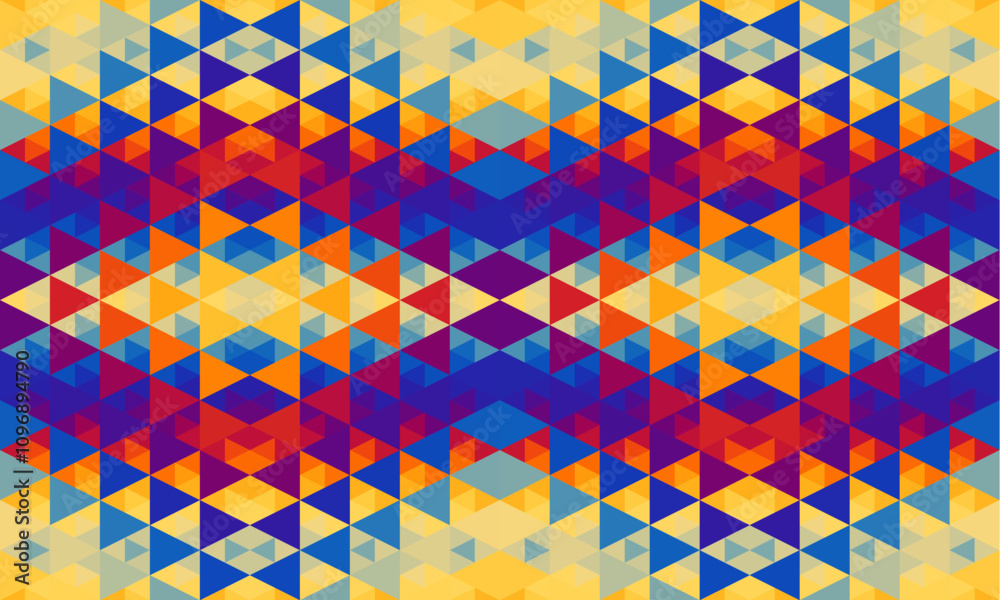 Poster Seamless pattern of a triangles.. Aztec geometric ornament. Vector illustration. Seamless pattern.