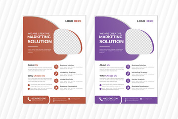 Corporate business flyer design set with different colors a4 flyer template, modern & creative business flyer template.