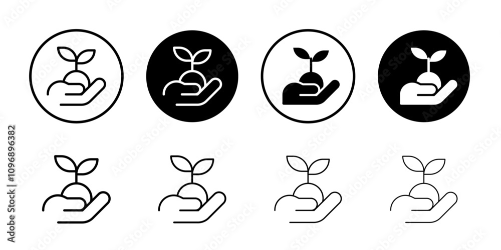 Poster environment vector icon set collection. environment outline flat icon.