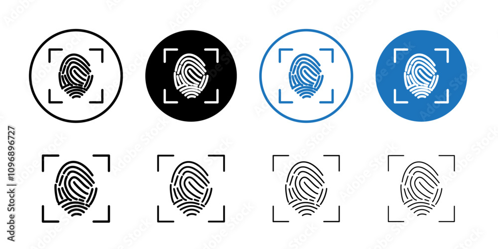 Poster Fingerprint Icon vector set collection for web