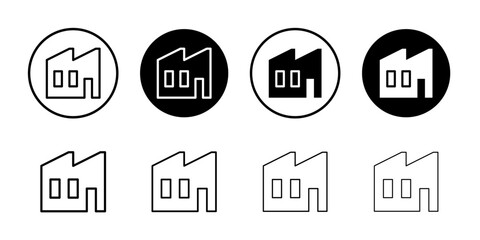 Factory icon Thin line illustration set