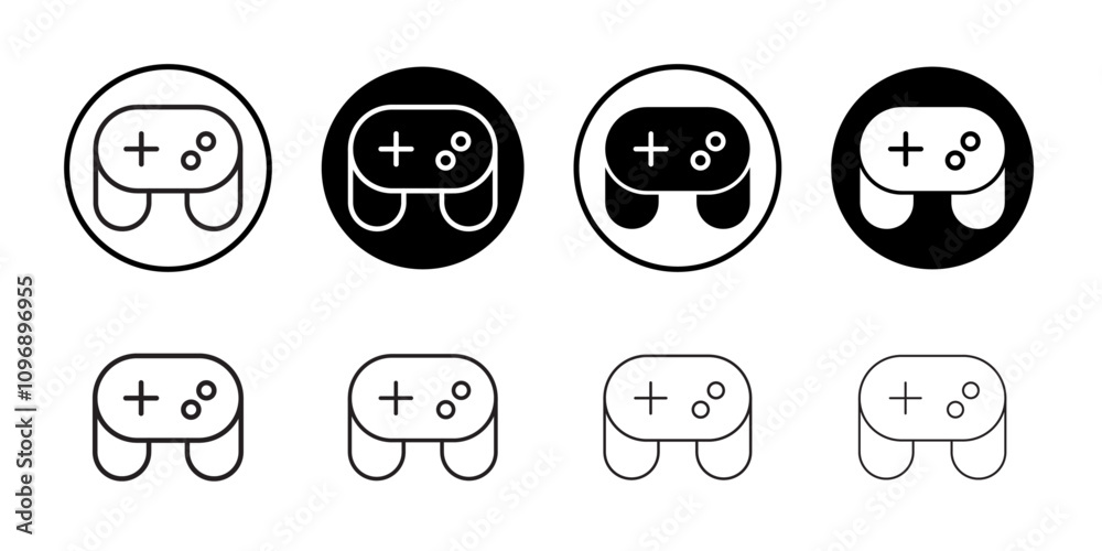 Poster game controller icon outline vector for web ui