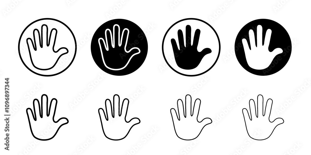 Poster hand icon set for web and mobile app. hand sign and symbol. hand gesture