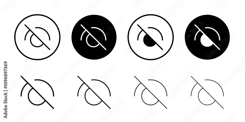 Poster Hide vector logo set collection for web app ui