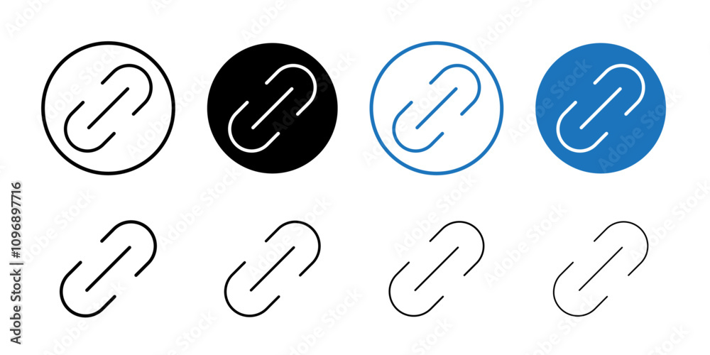 Poster link vector icon set collection. link outline flat icon.