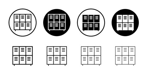 Lockers icon Flat art in black and white isolated