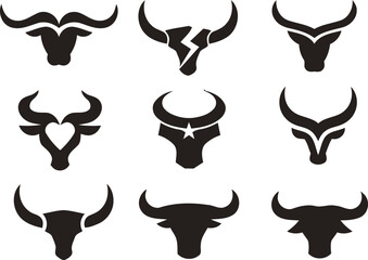 Minimalist Bull Head Logo Design