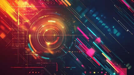 Fototapeta premium Futuristic Arrow Chart Rising in a Digital Space with Colors