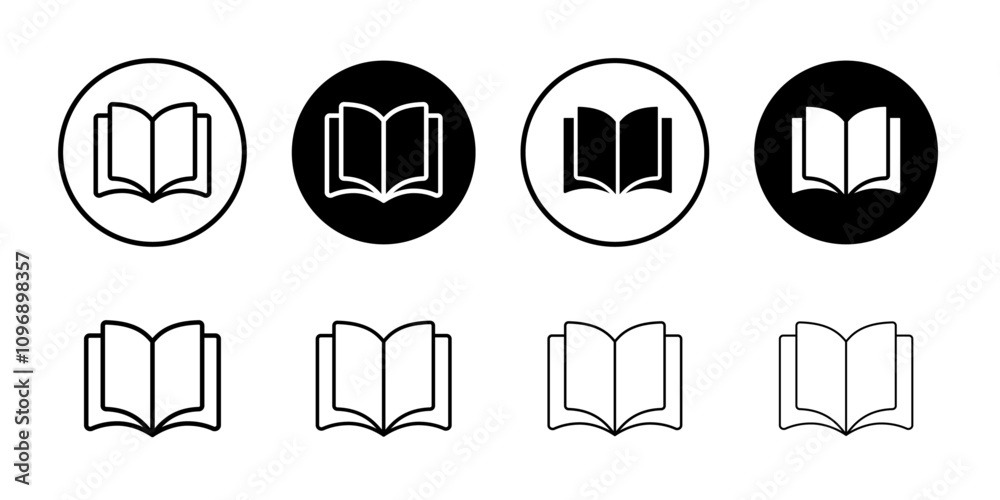 Poster open book icon vector logo set collection for web app ui