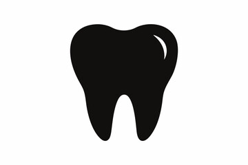 Tooth vector icon, tooth silhouette vector, Black tooth shape symbol