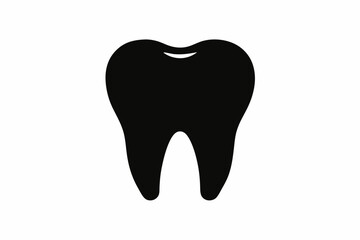 Tooth vector icon, tooth silhouette vector, Black tooth shape symbol