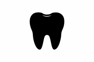 Tooth vector icon, tooth silhouette vector, Black tooth shape symbol