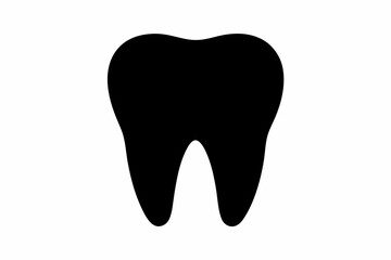 Tooth vector icon, tooth silhouette vector, Black tooth shape symbol
