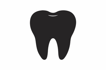 Tooth vector icon, tooth silhouette vector, Black tooth shape symbol