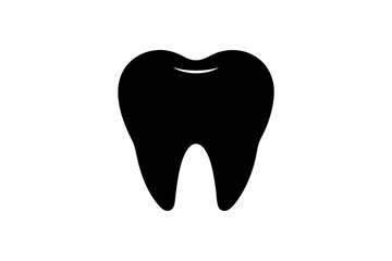 Tooth vector icon, tooth silhouette vector, Black tooth shape symbol