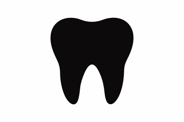 Tooth vector icon, tooth silhouette vector, Black tooth shape symbol