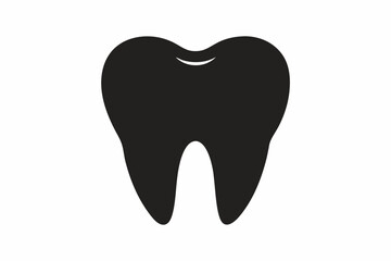 Tooth vector icon, tooth silhouette vector, Black tooth shape symbol