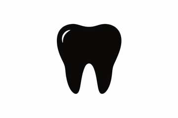 Tooth vector icon, tooth silhouette vector, Black tooth shape symbol