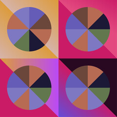 Abstract geometric colorful circle background tile pattern