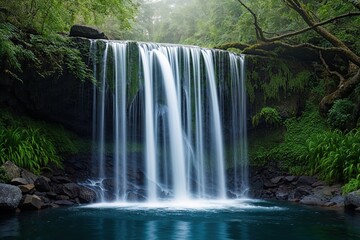 Fototapeta premium Cascading Waterfall Concept Art Symbolizing Purification and Renewal