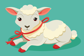 a lamb laying with tied legs ready to scatter 