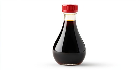 Bottle of soy sauce with red cap, perfect for culinary use