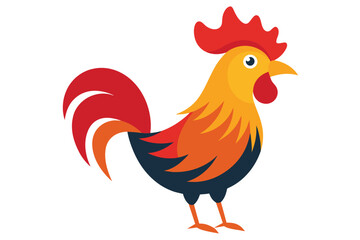 a simple and minimalist rooster vector whit back 