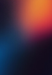 Dark blurry abstract gradient background, grainy texture, pink, orange, blue, black colors, vertical background, copy space