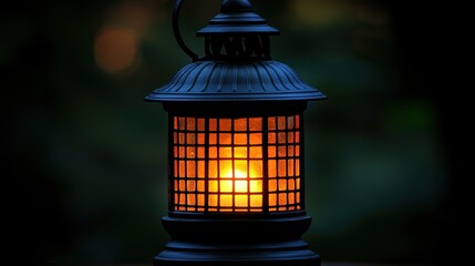 Glowing Lantern in the Night: A Serene Embrace of Warmth and Darkness