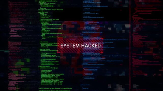Computer code heavy digital glitch distortion digital screen glitches VHS damage. Overlay design element Network security, programming, development, cyber encryption. 3D Hacking code data flow stream