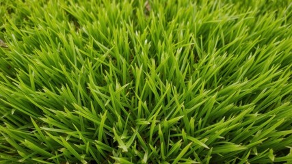 Fototapeta premium Close-up shot of lush green grass textured background, detail